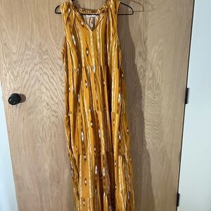 Sonoma Mustard Patterned Maxi Dress